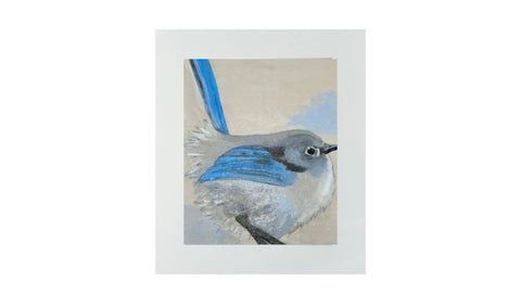 Print #B5 Blue and Grey Bird
