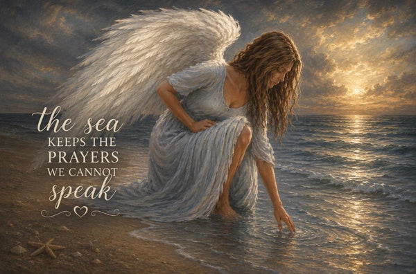 Canvas Print 11" X 14" - Angel Touching Water -  (Healing Art)
