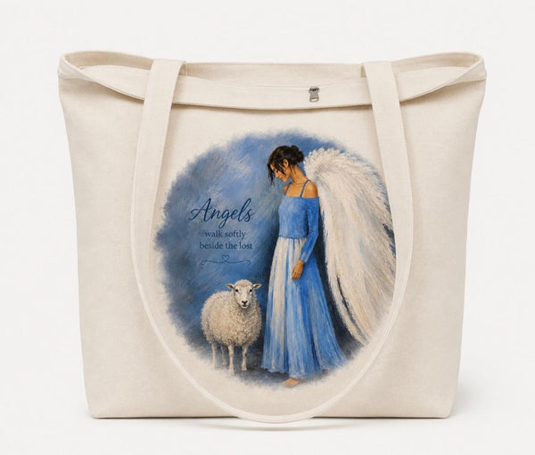 Angel with Sheep Tote Bag