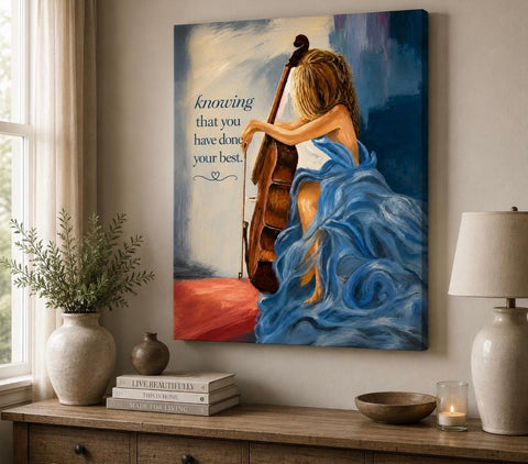Canvas Print 11" X 14" - Girl with Cello - (Healing Art)