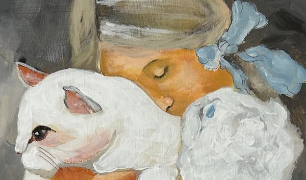 Girl With Cat and Easel