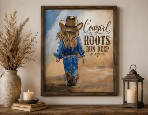 Framed Print 11" X 14" - Little Cowgirl -  (Healing Art)