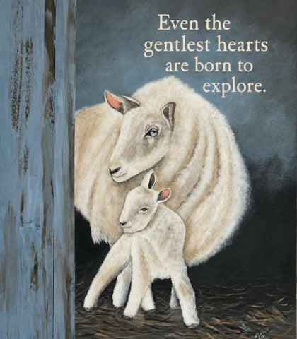 Matted Print - Mother Sheep and Lamb (Healing Art)