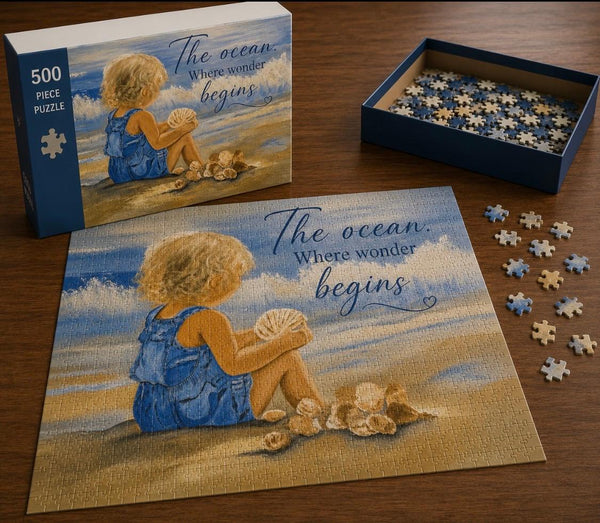 500 Piece Designer Puzzle - Toddler at the Beach