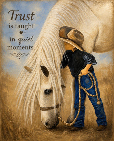Matted Print - Boy with His Horse (Healing Art)