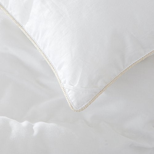 Egyptian Bedding LUXURIOUS King / California King (Cal King) HARD-TO-FIND 90 Oz Fill Weight Goose Down Alternative Comforter, 600 Thread Count 100% EGYPTIAN COTTON Cover, 750 Fill Power, Solid White Color