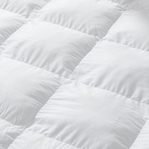 Egyptian Bedding LUXURIOUS King / California King (Cal King) HARD-TO-FIND 90 Oz Fill Weight Goose Down Alternative Comforter, 600 Thread Count 100% EGYPTIAN COTTON Cover, 750 Fill Power, Solid White Color