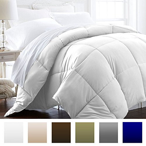 Beckham Hotel Collection 1200 Series - Lightweight - Luxury Goose Down Alternative Comforter - Hotel Quality Comforter and Hypoallergenic -Full/Queen - White
