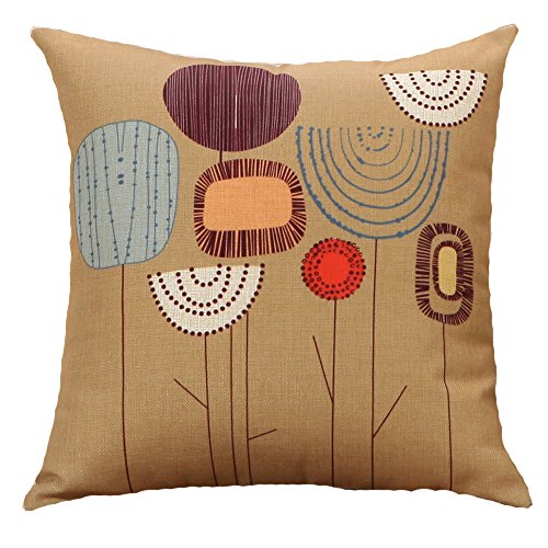 TongXi Cartoon Flowers Pattern Cushion Covers Decorative Throw Pillows For Sofa 18x18 inches Pack of 4