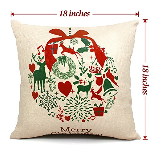 6 Packs Christmas Pillows Covers 18 X 18 Christmas Décor Santa Claus Pillow Covers Christmas Decorative Throw Pillow Case Sofa Home Décor