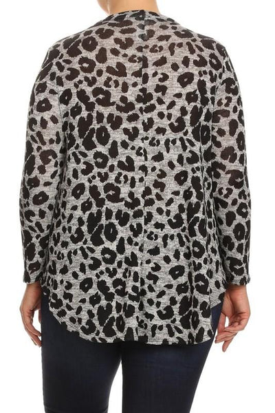 #7017BW    PLUS Leopard Top