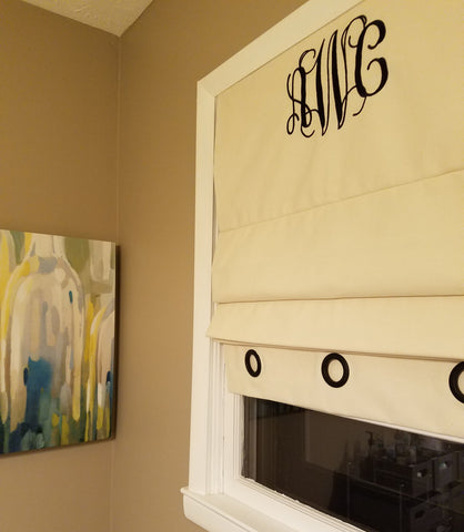 Roman Shade #111   (Decorative Grommets & Monogrammed)