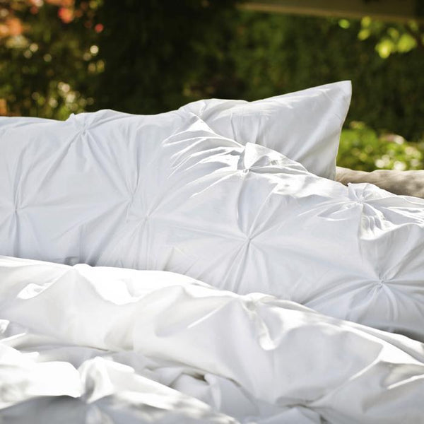 #W1 White Valencia Pintuck DUVET Cover Only