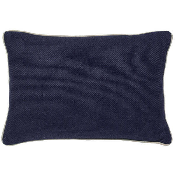 #C911 Navy Basket Weave PILLOW 14 x 20