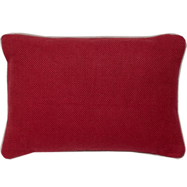 #C916 Red Basket Weave PILLOW 14 x 20