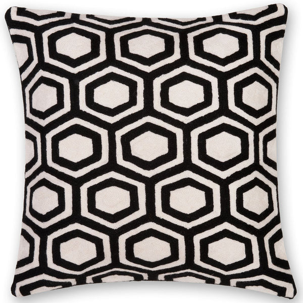 #C994  Hexagon Black PILLOW 20 x 20