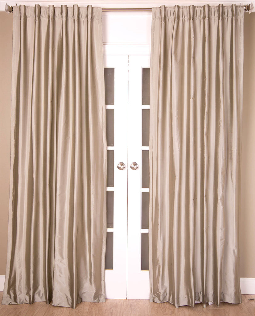8P550 Silver/Grey Faux Silk Curtain (Use Discount Code) By Harrington