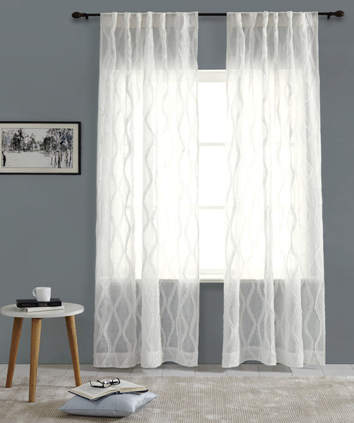 #P5523 White Fraying Curtain (Use Discount Code)