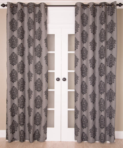#P562 Grey Print Curtain (Use Discount Code) Pay 1/2 Down