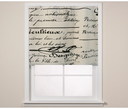 $184.00 Roman Shade "Words" #4P102