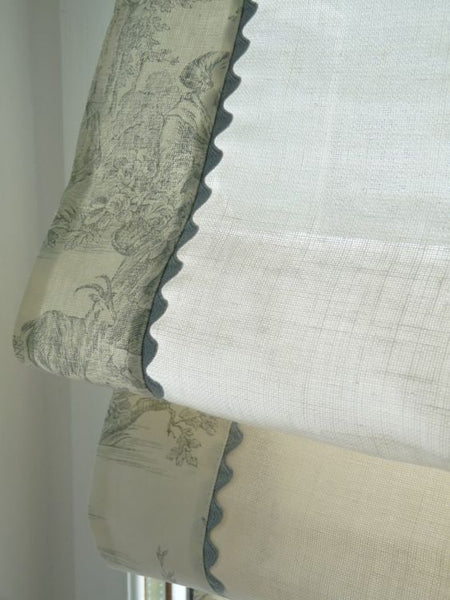 Roman Shade #88  (Toile Accent and Rickrack)