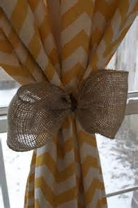 Chevron Curtain with Burlap Bow   #2008   YOU PAY 1/2 DOWN