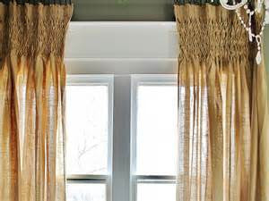 #P2009 Burlap Look-A-Like Fabric, Smocked Curtains