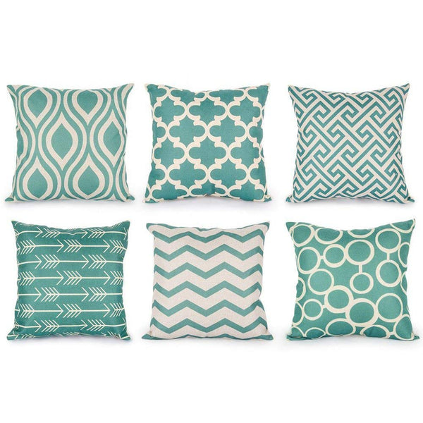 TP9 Greenish Blue Throw Pillows Group