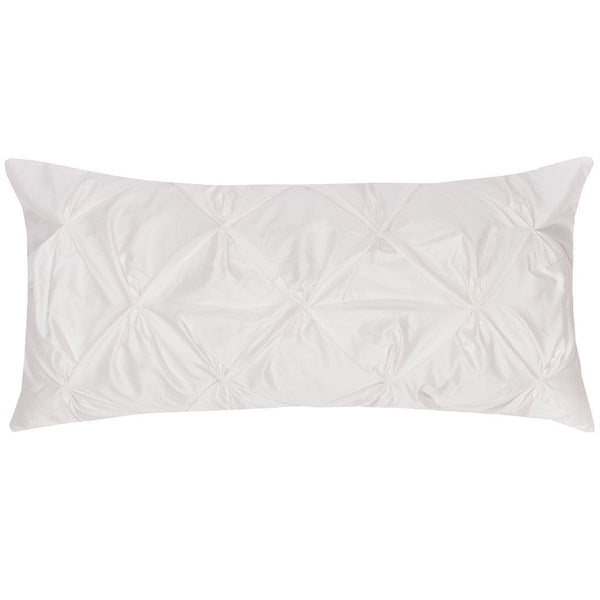 #C4 White Valancia Pintuck Throw PILLOW